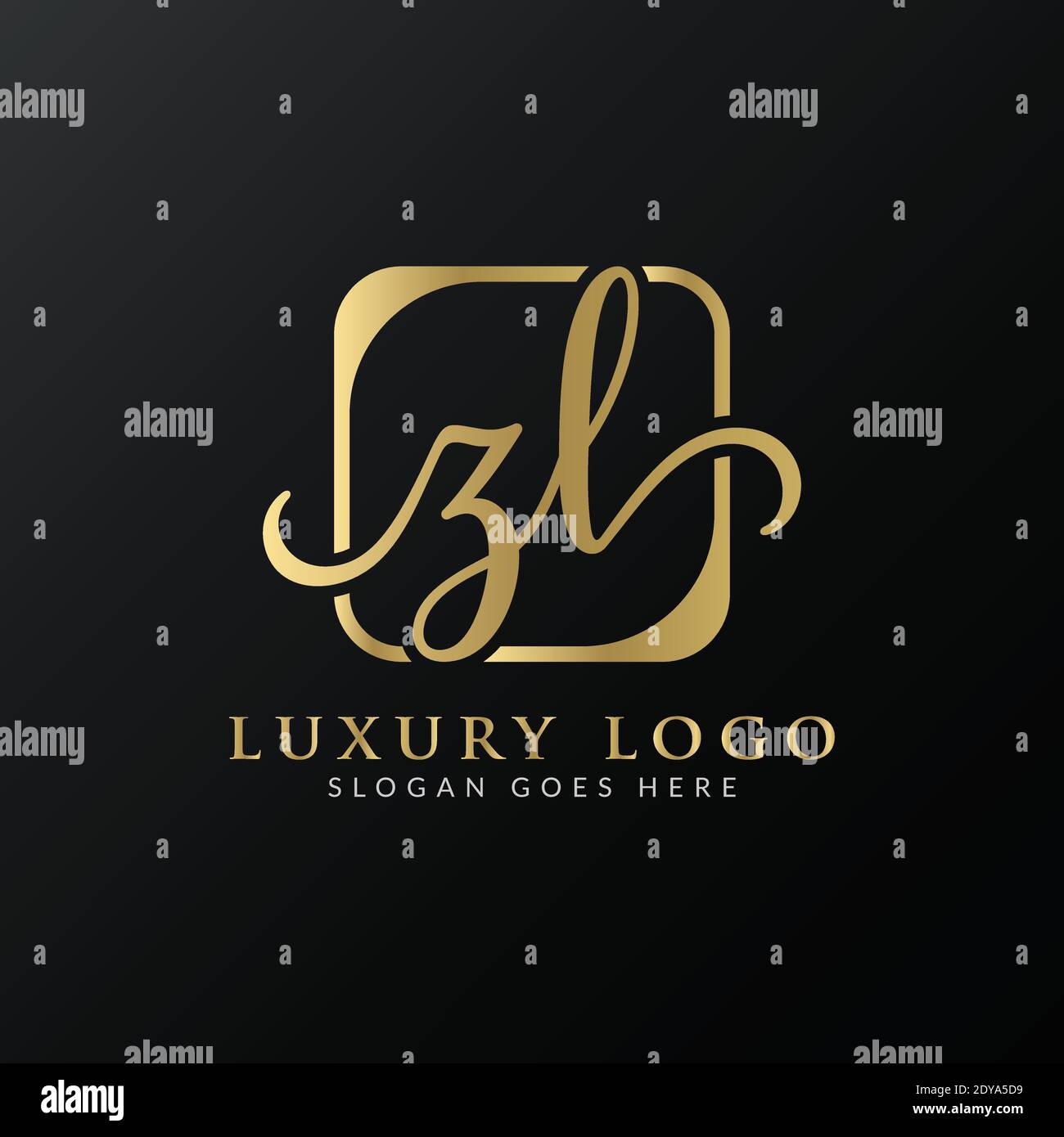 ZL Logo Design Vector Template. Initial Luxury Letter ZL Vector ...