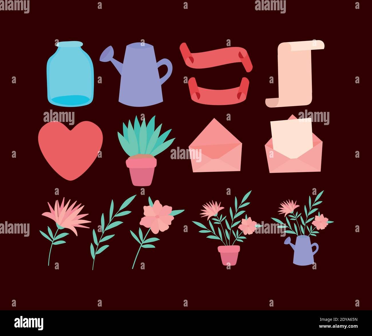 set of valentine day icons Stock Vector Image & Art - Alamy