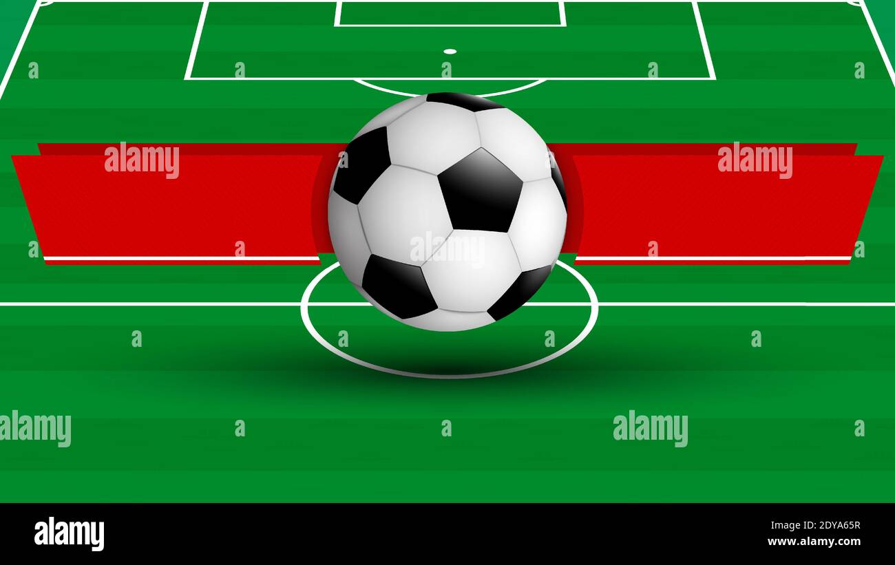 template for tournament with soccer ball on background of sports