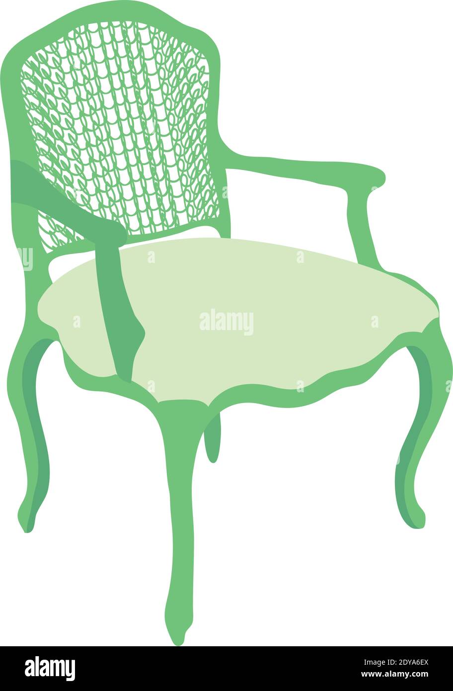 classic green chair icon over white background, colorful design, vector ...