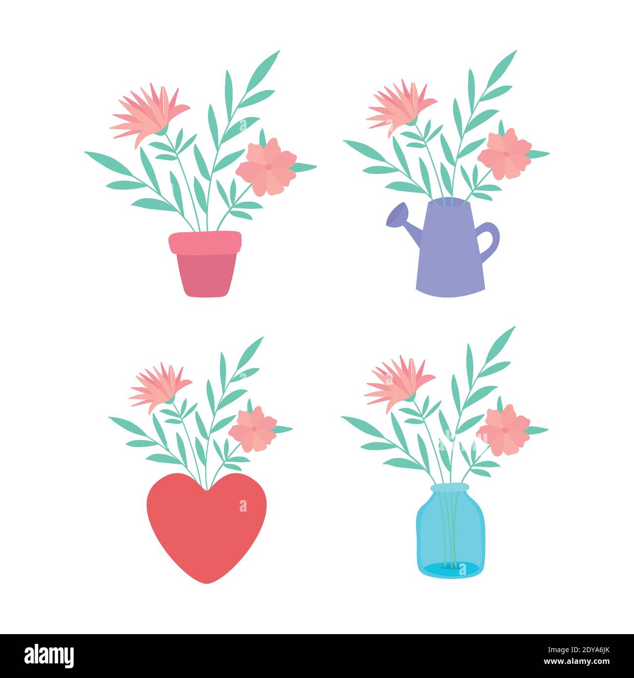 set of roses on objects Stock Vector Image & Art Alamy