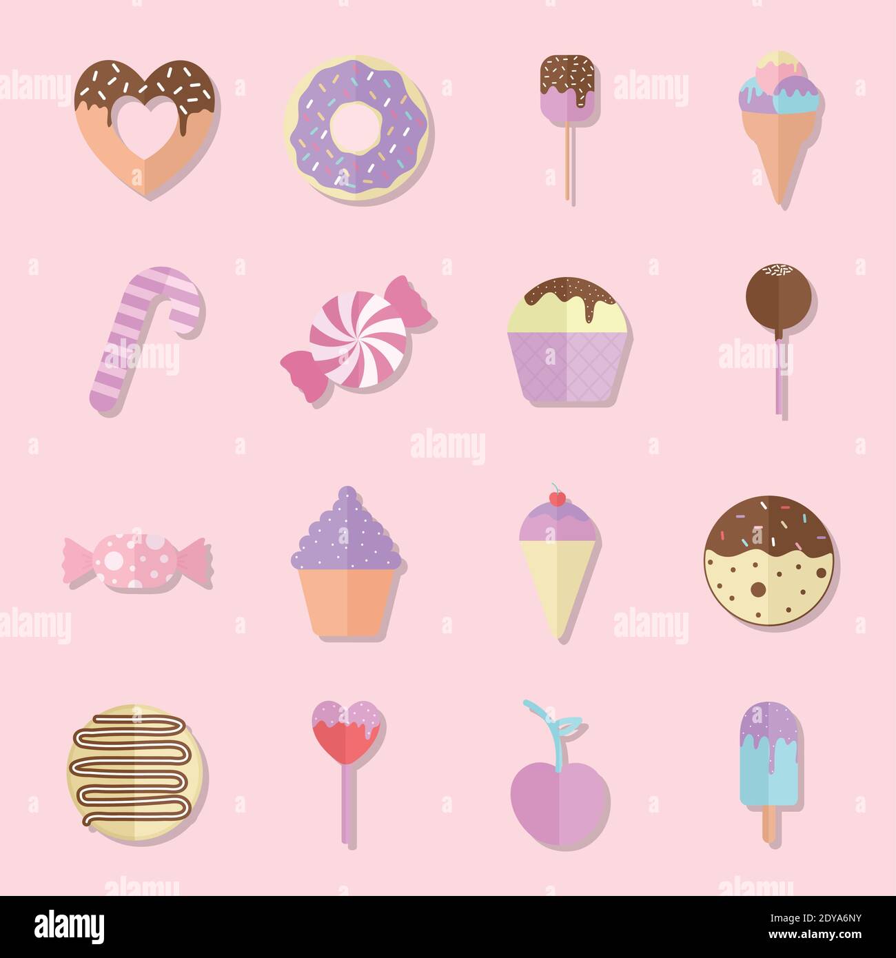 bundle of candys icons over a pink background Stock Vector Image & Art ...