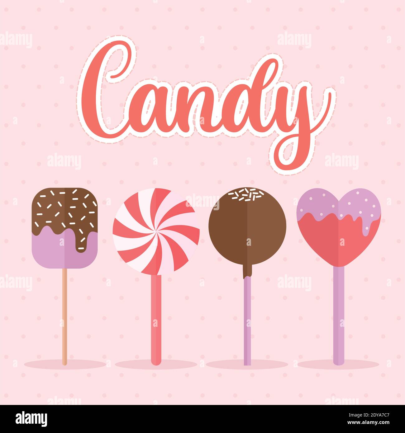 candy lettering with bundle of popsicles Stock Vector Image & Art - Alamy
