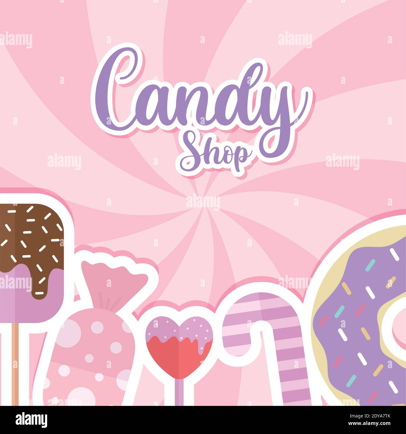 candy ship lettering with set of candys Stock Vector Image & Art - Alamy