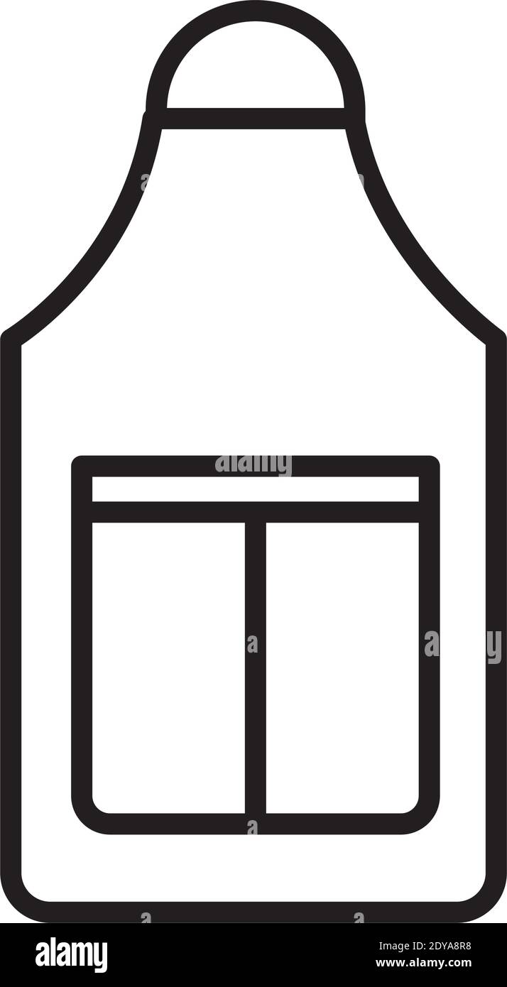 kitchen apron icon over white background, line style, vector ...