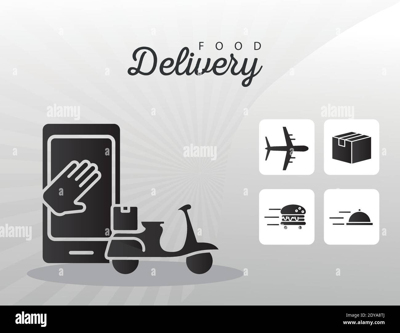 bundle of five delivery service icons and lettering vector illustration ...