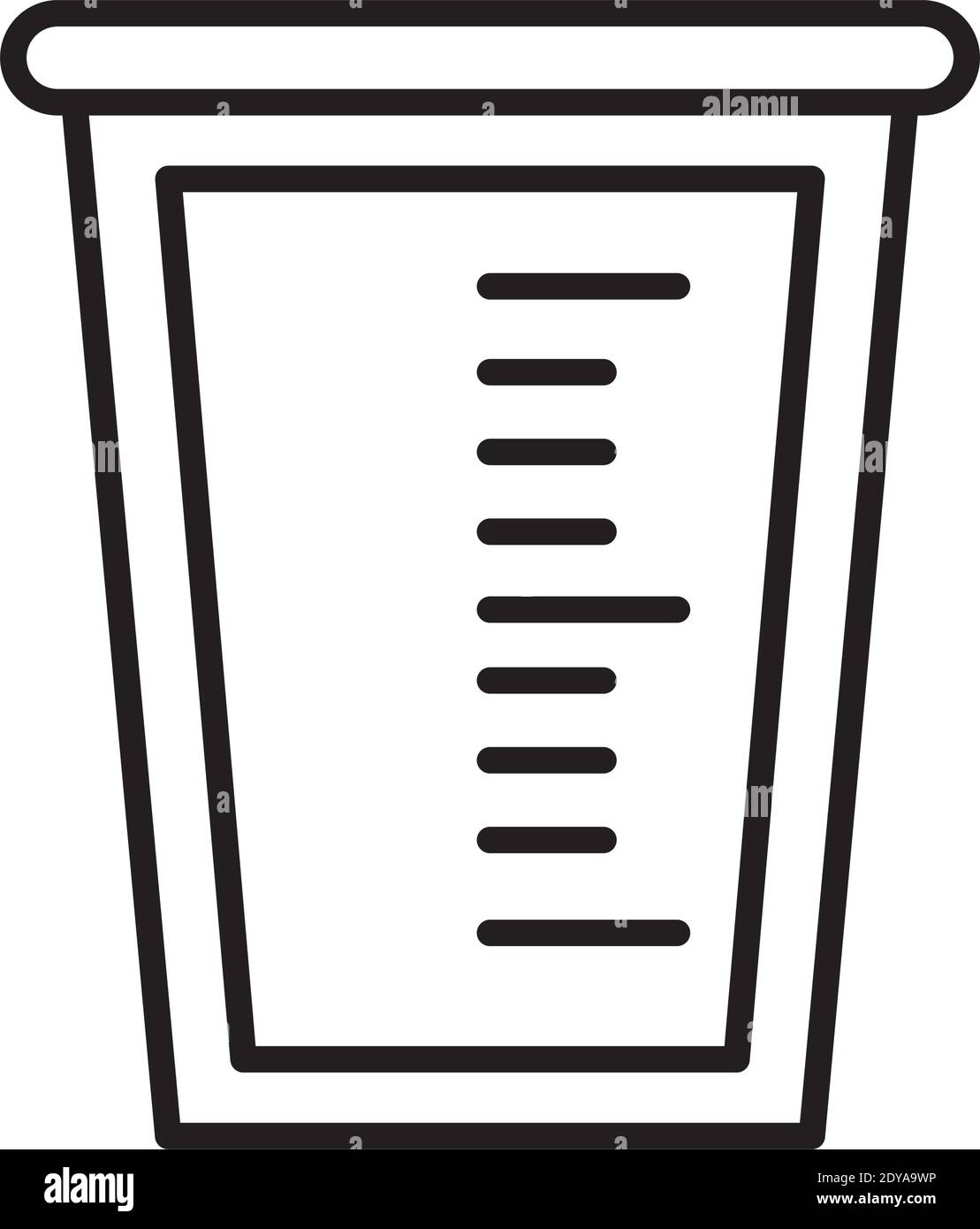 measuring cup icon over white background, line style, vector ...