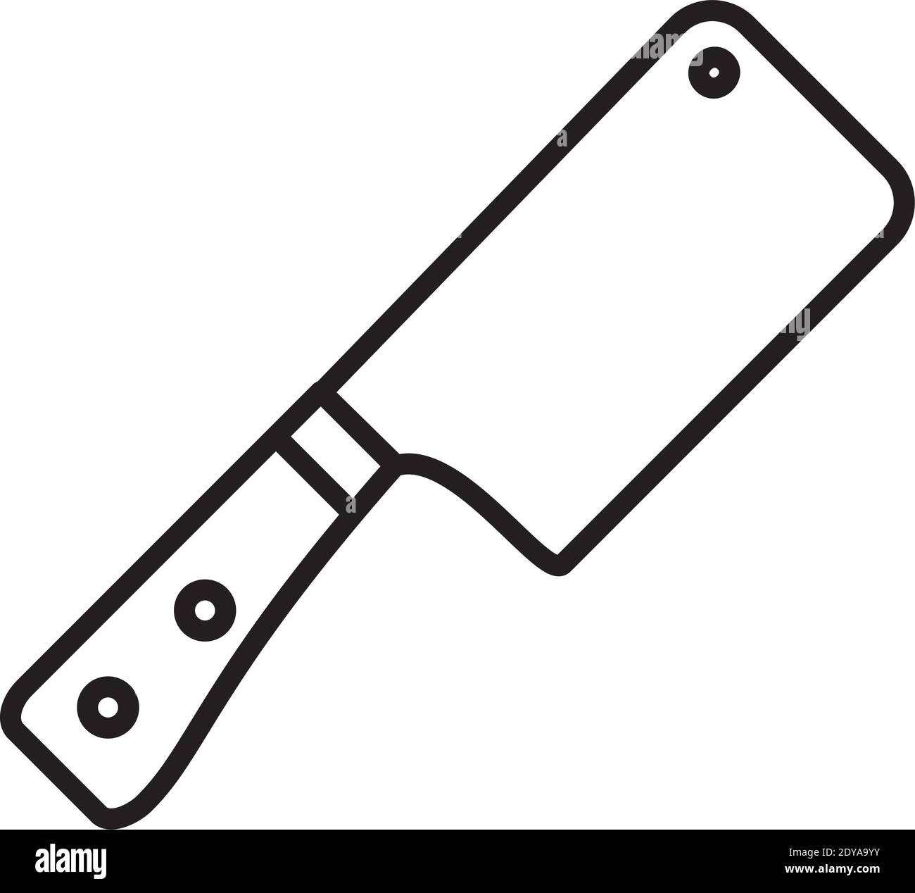 kitchen elements design, cleaver knife icon over white background, line ...