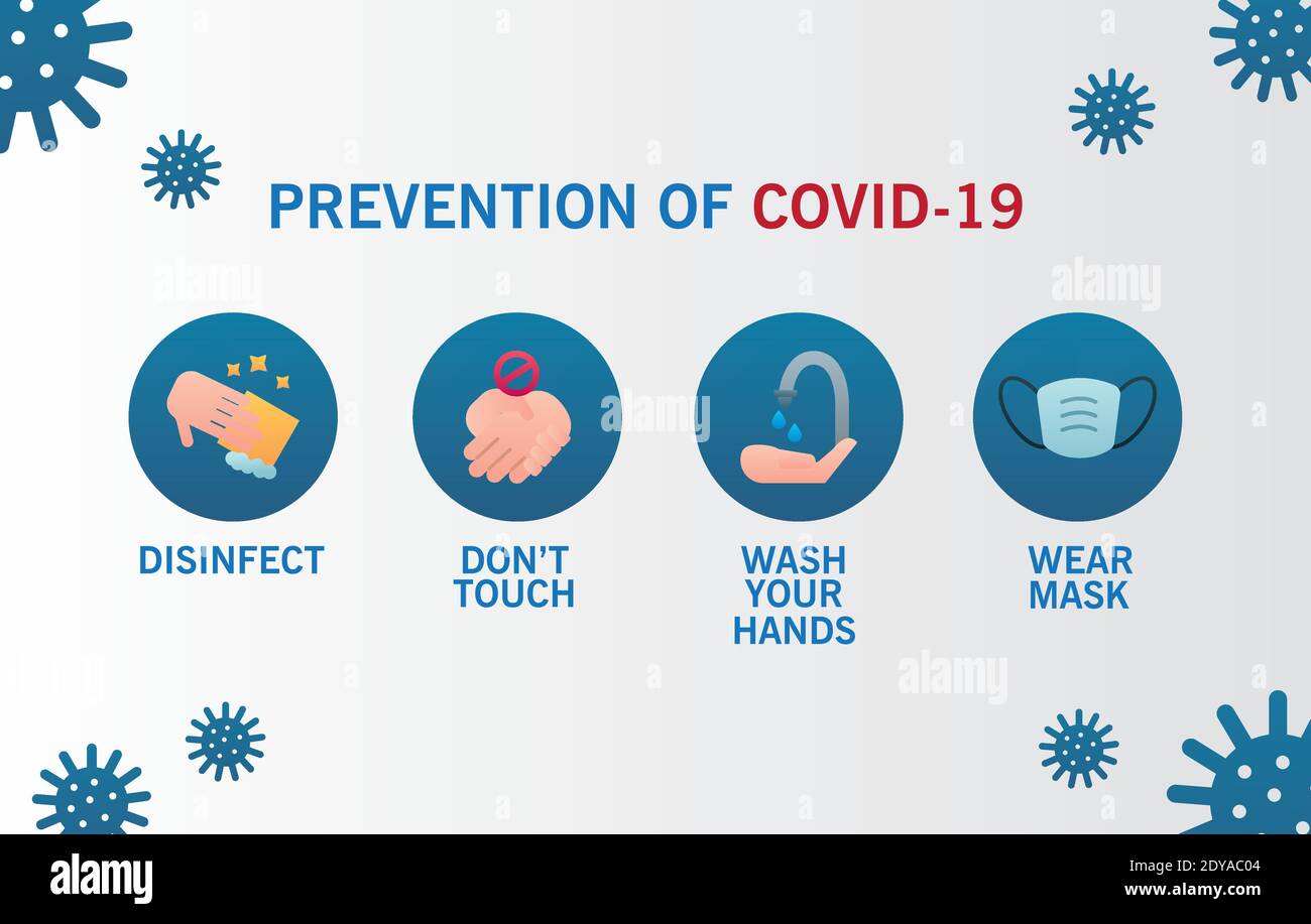 four covid19 prevention methods infographic vector illustration design ...