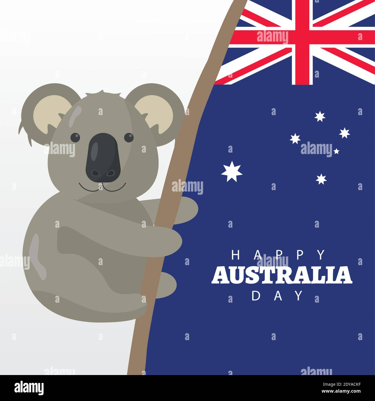happy australia day lettering with vector illustration design Stock ...