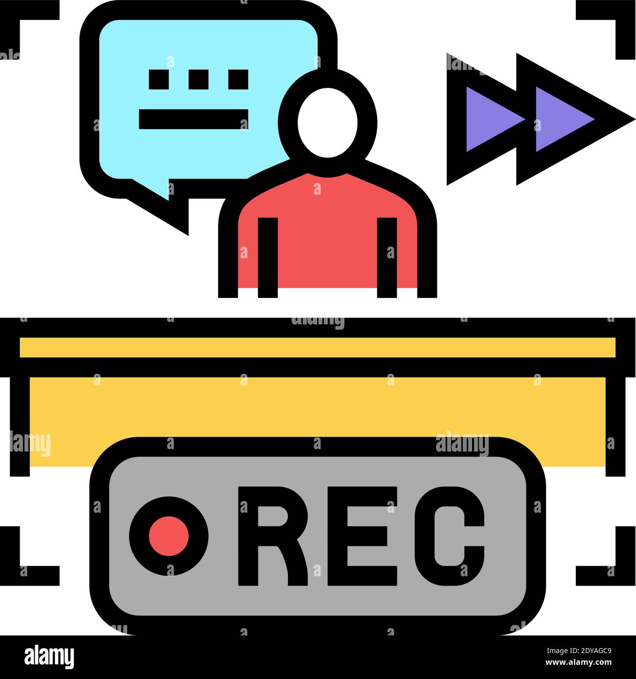 rewind recording news color icon vector illustration Stock Vector Image ...