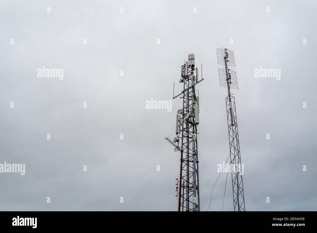 Communications tower in Glenties, County Donegal Ireland Stock Photo