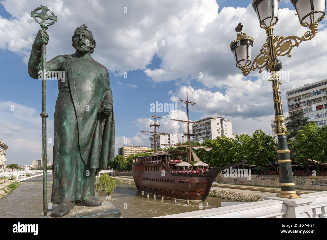 Art Bridge, Vardar River, Brodot na Srećata (Happiness Boat), Skopje ...