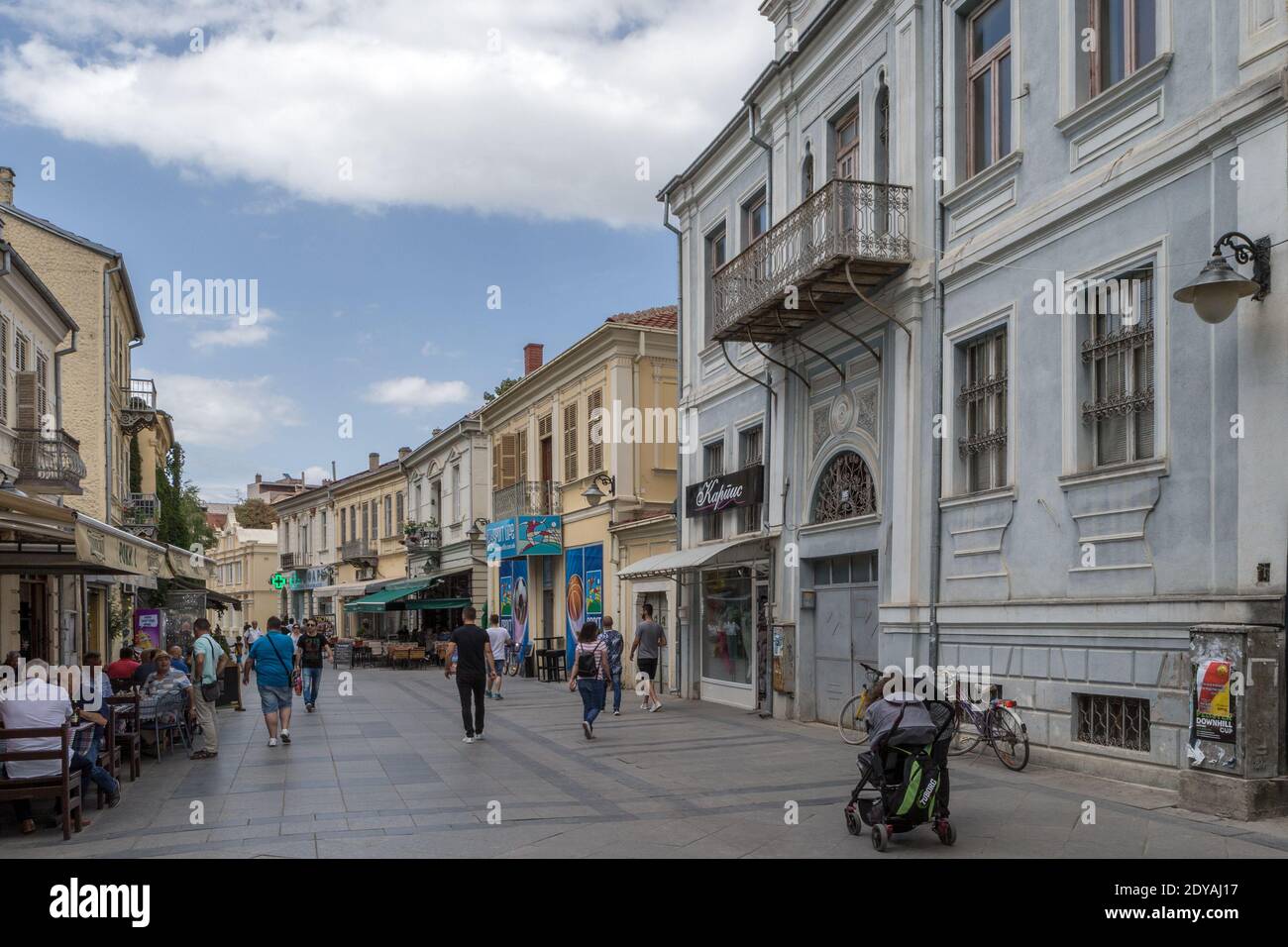 18th & 19th Historic Buildings, Shirok Sokok, (formerly Marshal Tito street), Bitola, Macdonia, (FYROM)), Republic of Northern Macedonia Stock Photo