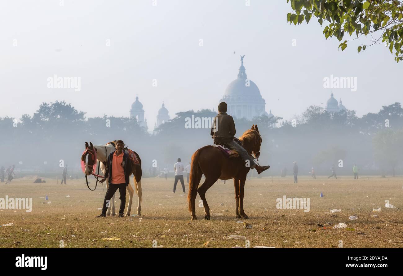 Victoria memorial kolkata horse ride hires stock photography and