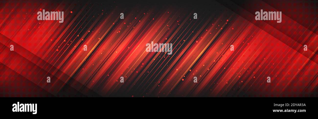 Red glowing lines on a black background - illustration Stock Photo - Alamy