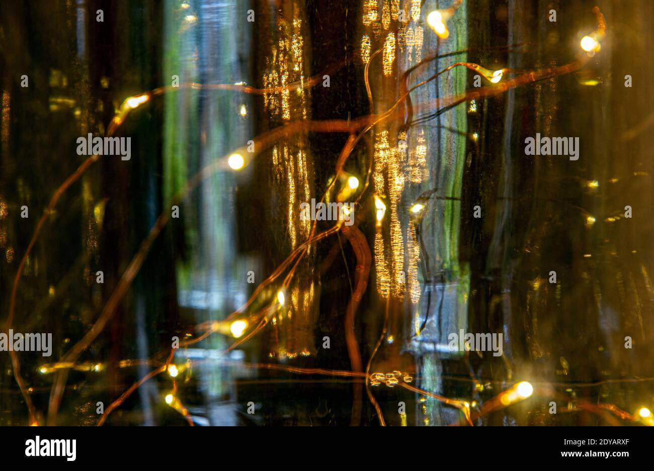 LED lighting in wine flagon Stock Photo