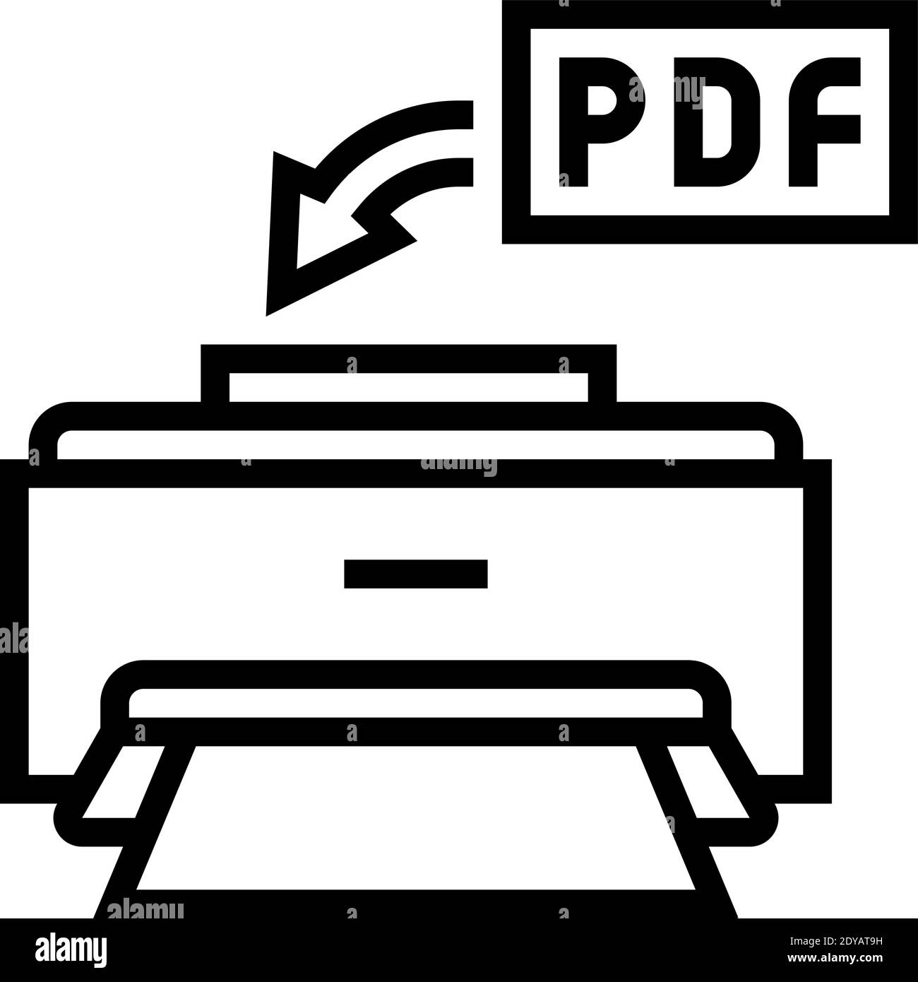 printing pdf file line icon vector illustration Stock Vector Image ...