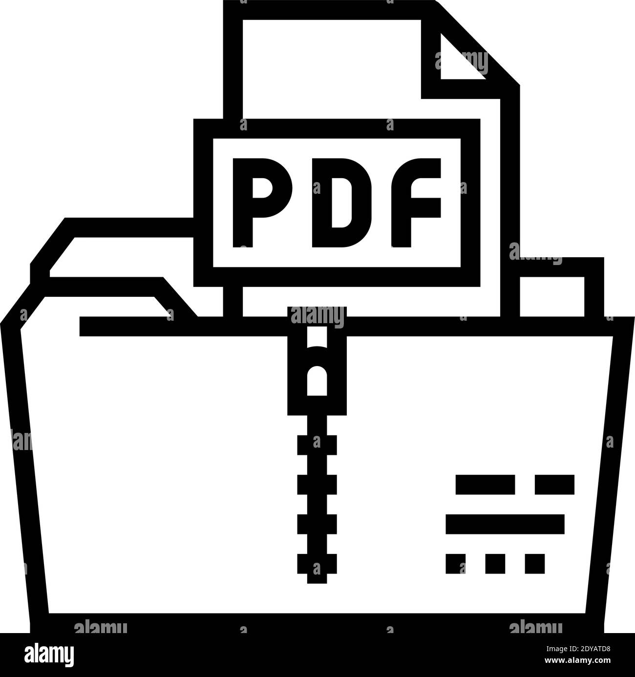 archiving pdf file line icon vector illustration Stock Vector Image ...