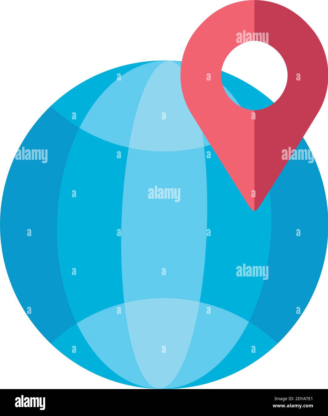 sphere planet with pin location icon vector illustration design Stock ...