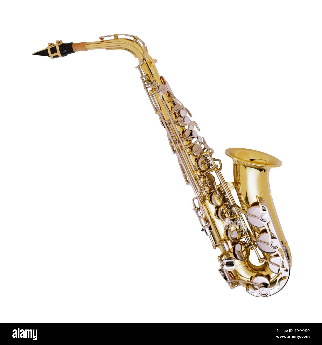 Saxophone Golden alto saxophone classical instrument isolated on white  Stock Photo - Alamy