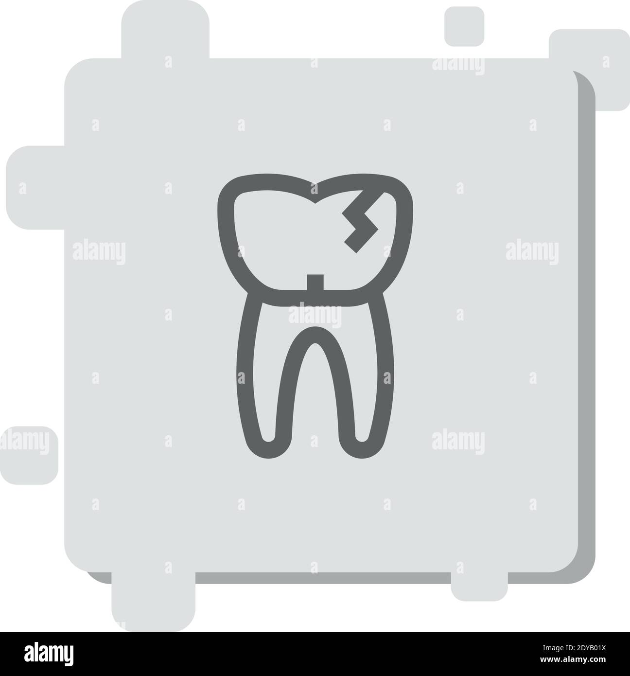 broken tooth vector icon modern simple vector illustration Stock Vector