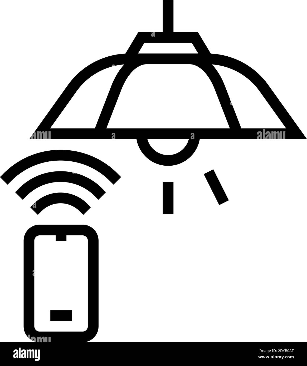 lighting lamp remote control line icon vector illustration Stock Vector ...