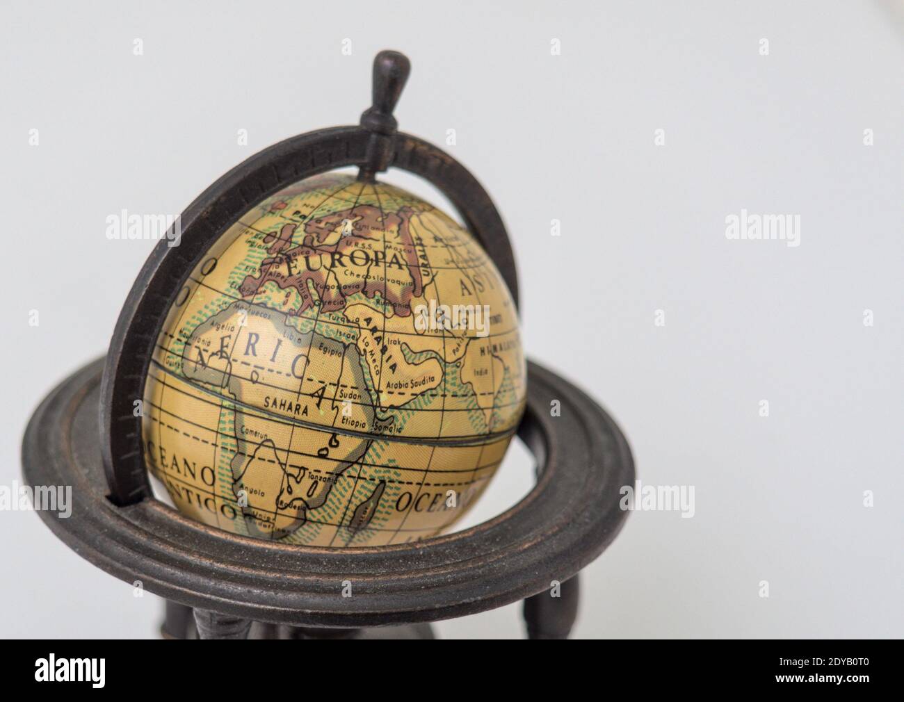 Old geographic globe. World maps, Science, education, travel, vintage
