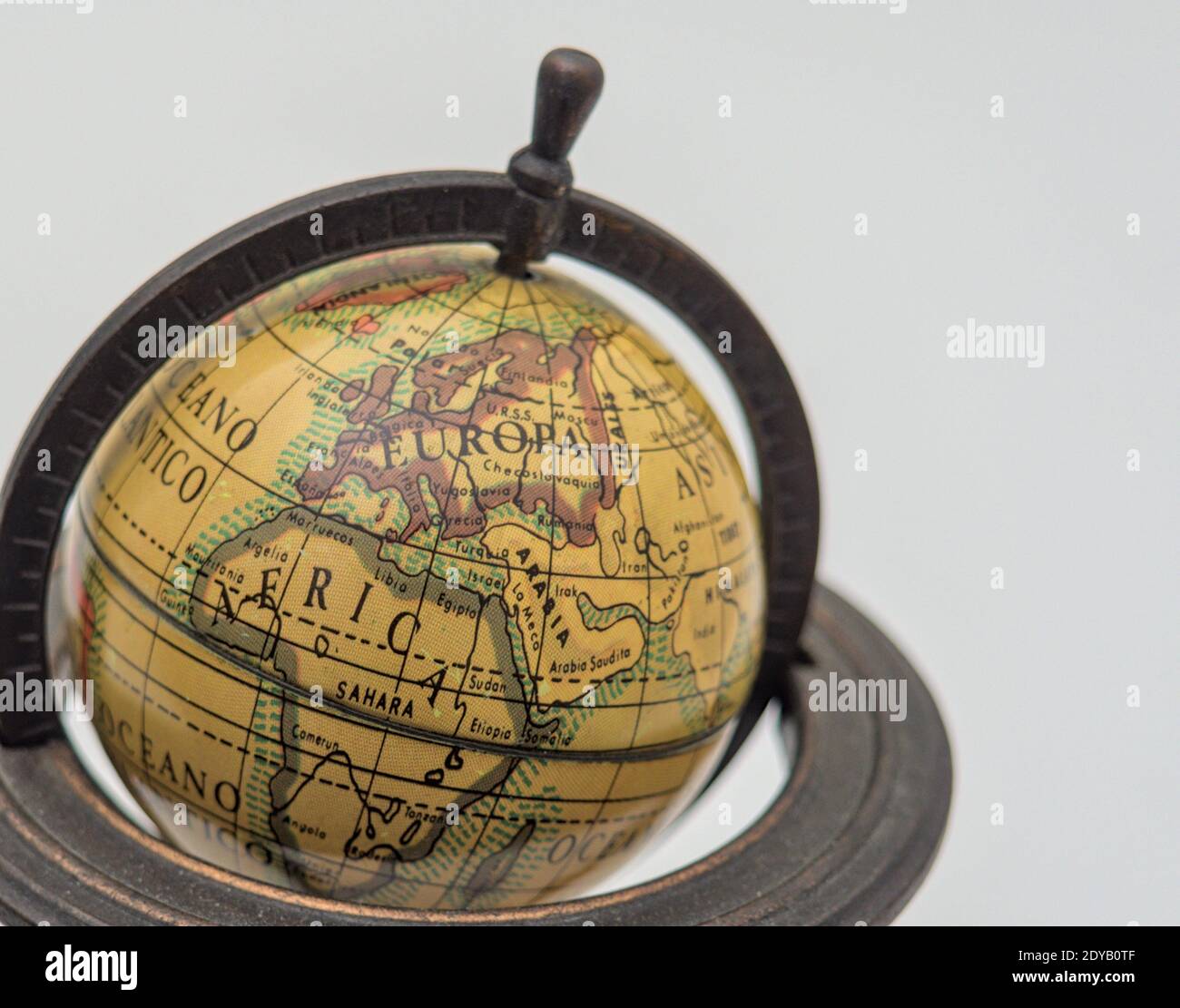 Old geographic globe. World maps, Science, education, travel, vintage