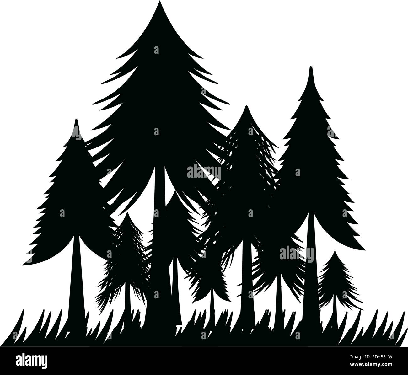 Pine forest icon design template vector isolated Stock Vector Image ...