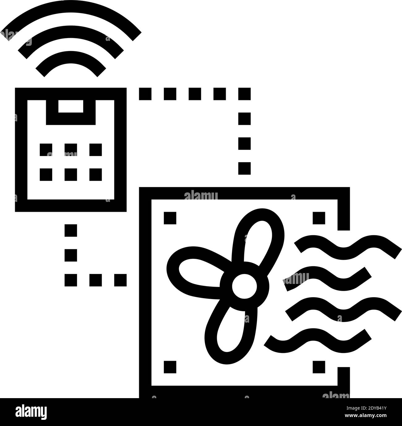 ventilation smart home line icon vector illustration Stock Vector Image ...