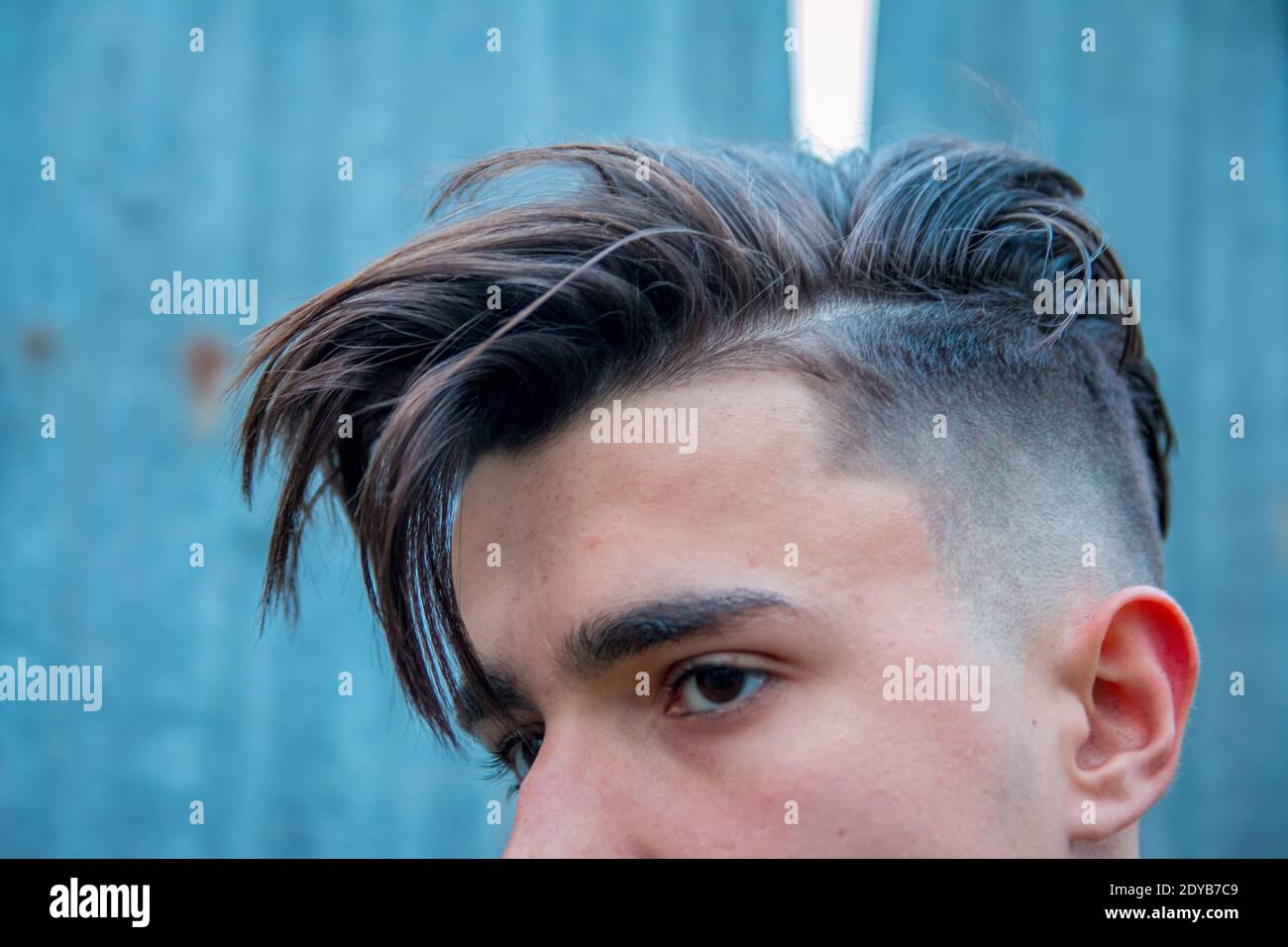 Front View Of Male Hair Cut Stock Photo - Alamy