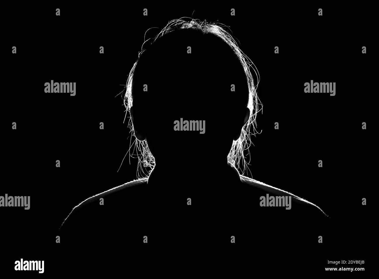 Woman black headshot silhouette hi-res stock photography and images - Alamy