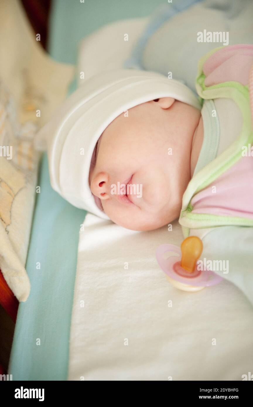 Baby sleep on back crib hires stock photography and images Alamy