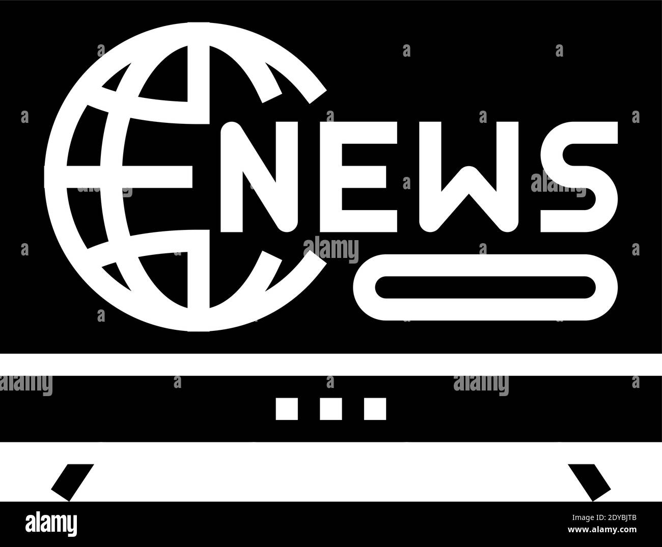 television news glyph icon vector illustration Stock Vector Image & Art