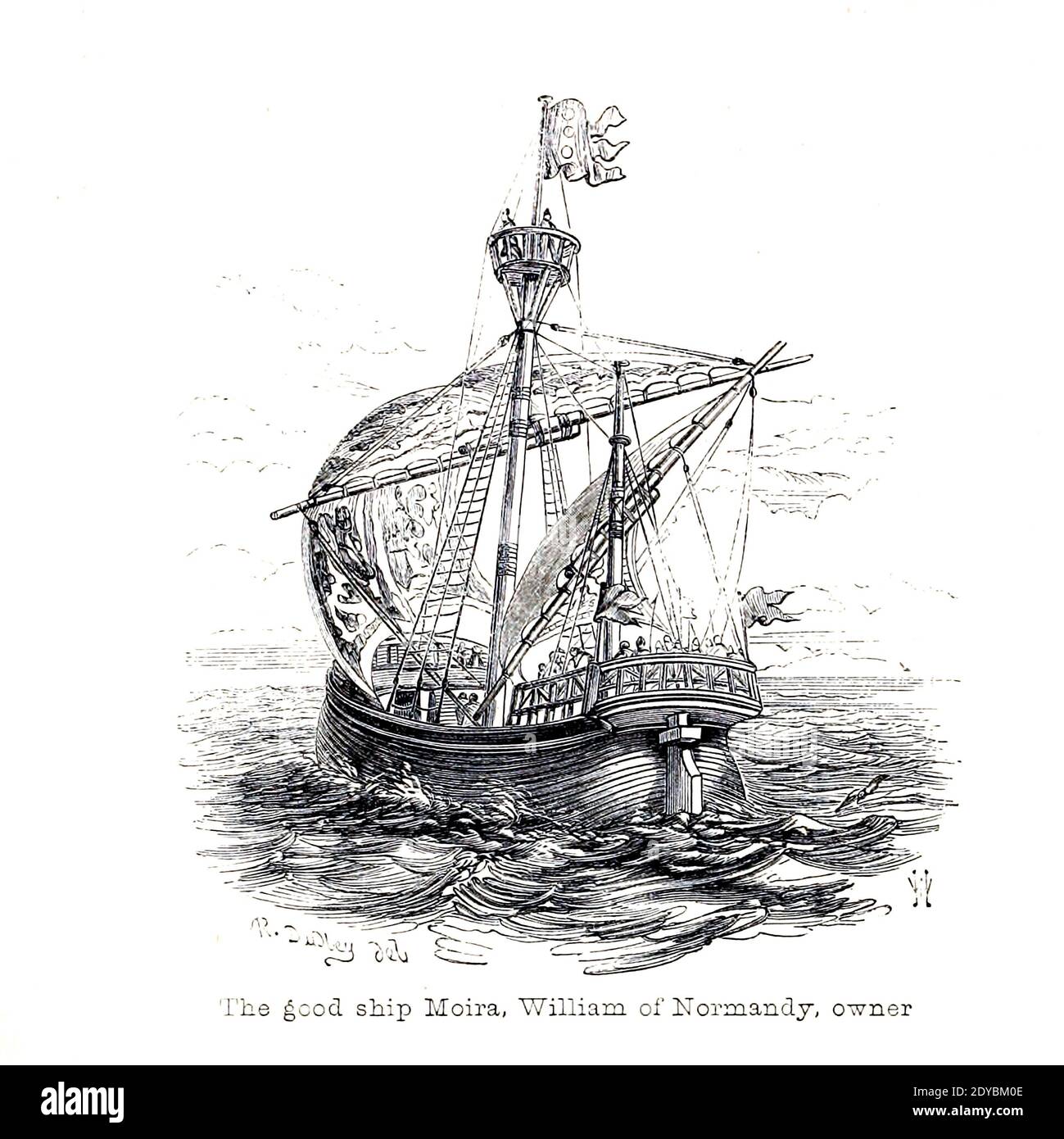 The good ship Moira, William of Normandy, owner From the Book 'Danes, Saxons and Normans : or, Stories of our ancestors' by Edgar, J. G. (John George), 1834-1864 Published in London in 1863 Stock Photo