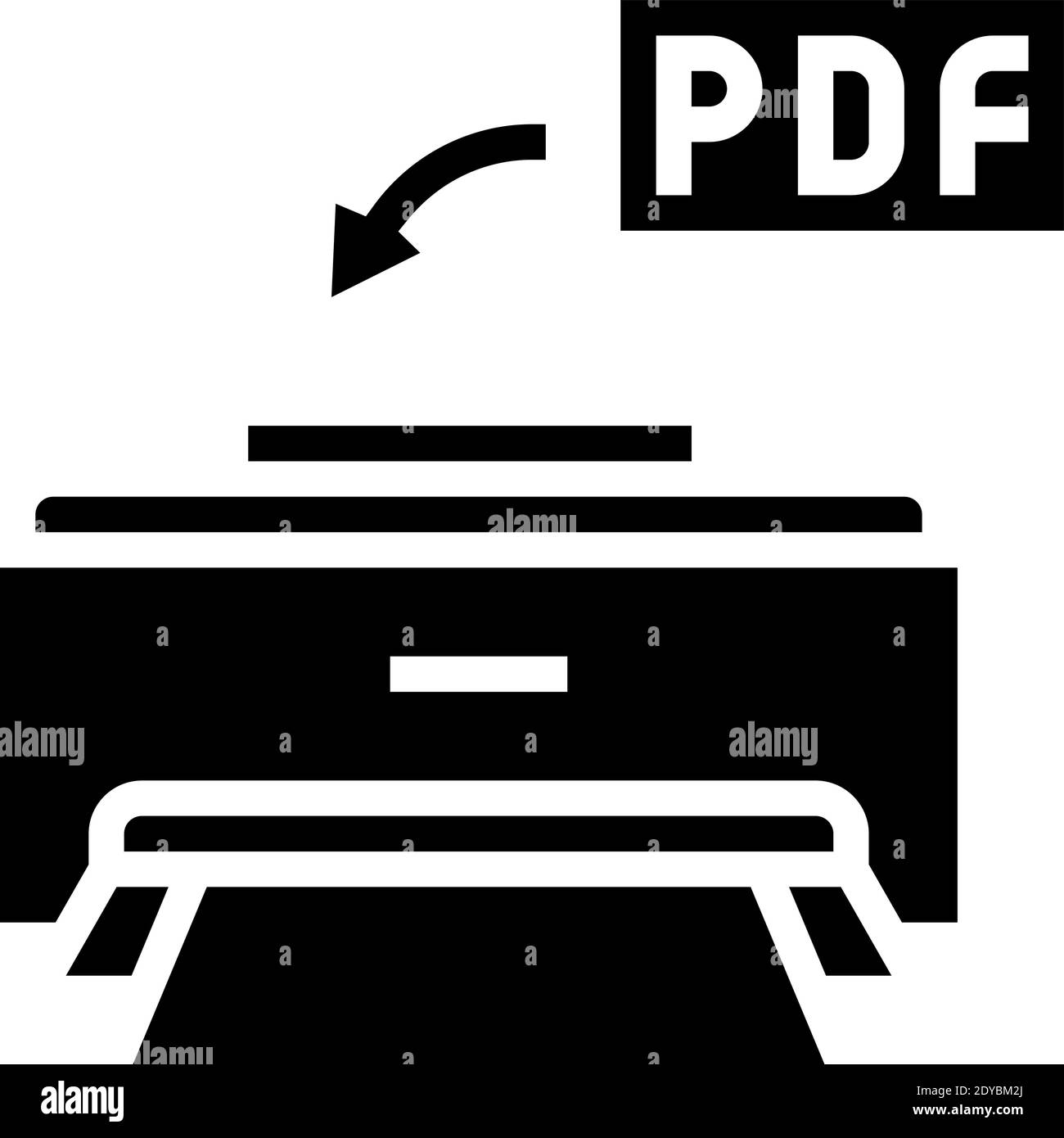 printing pdf file glyph icon vector illustration Stock Vector Image ...