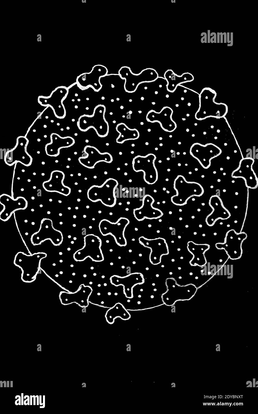 Illustration drawing of the Coronavirus. Dessin d'illustration du ...