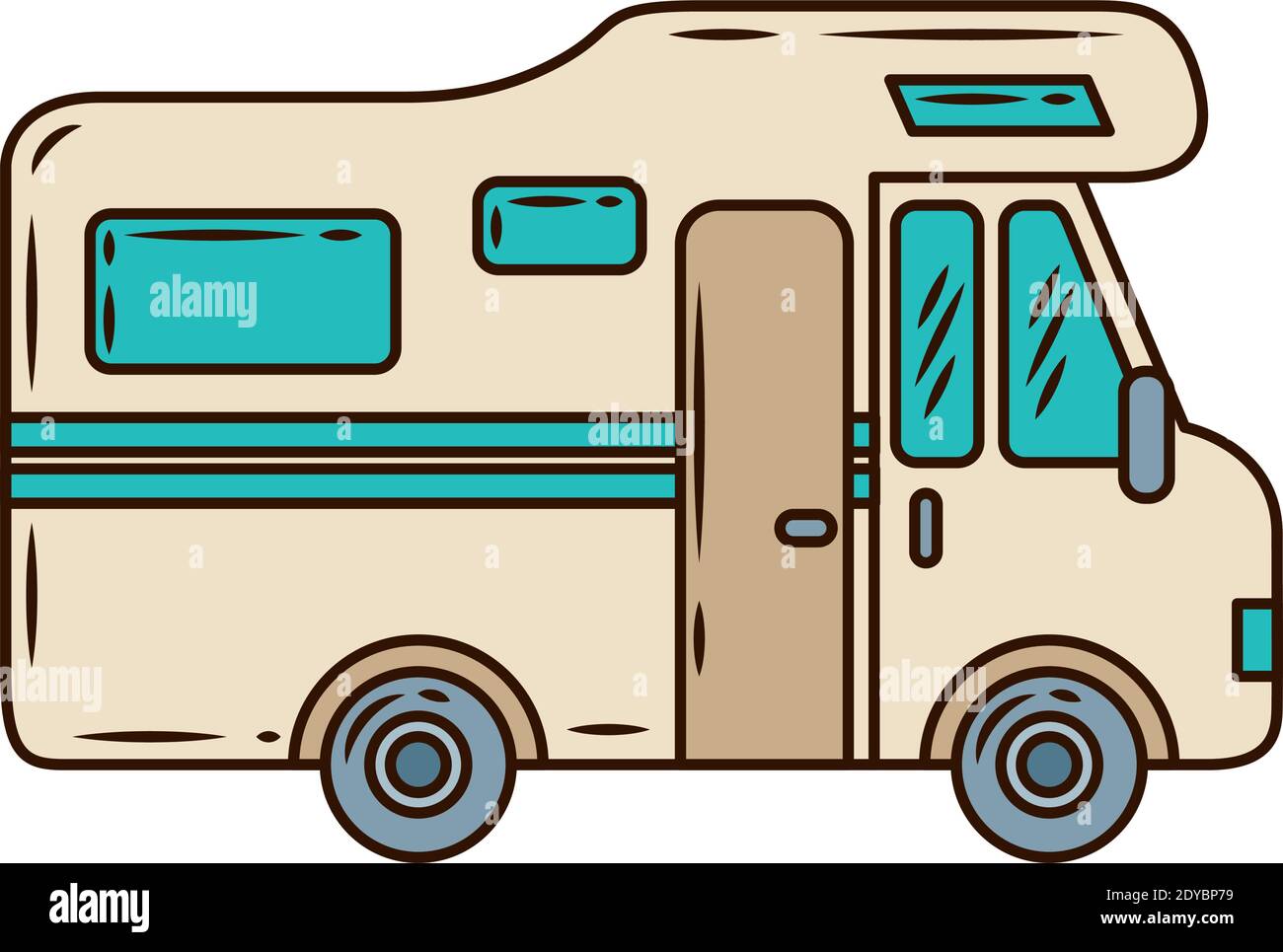 camper truck camping isolated icon vector illustration design Stock ...