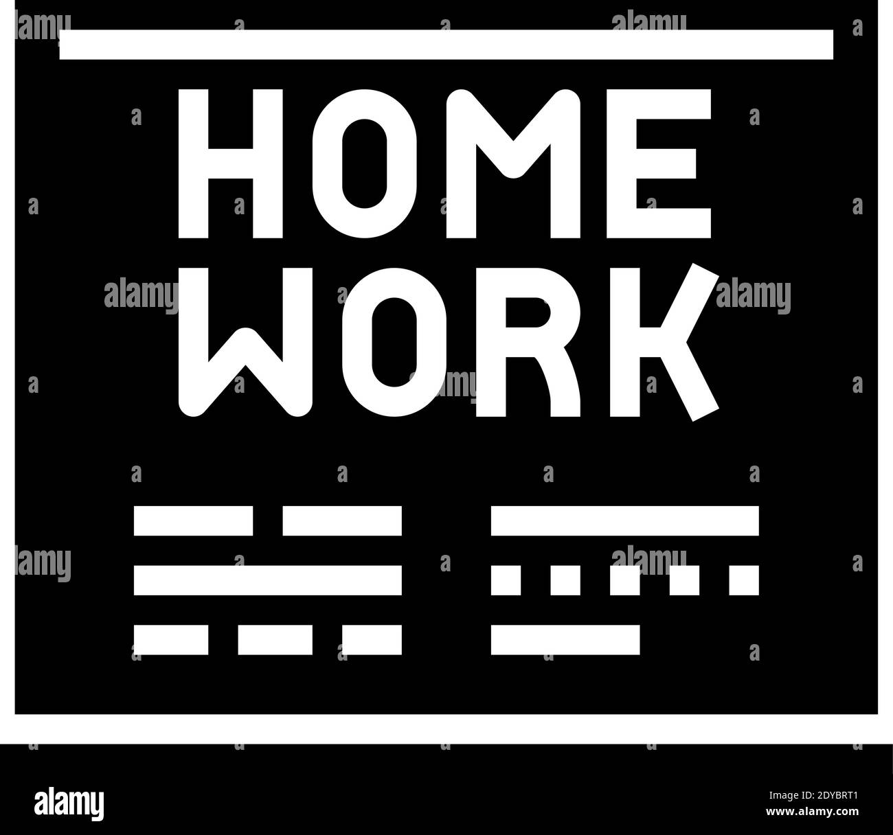 Homework icon sign symbol on Black and White Stock Photos & Images - Alamy