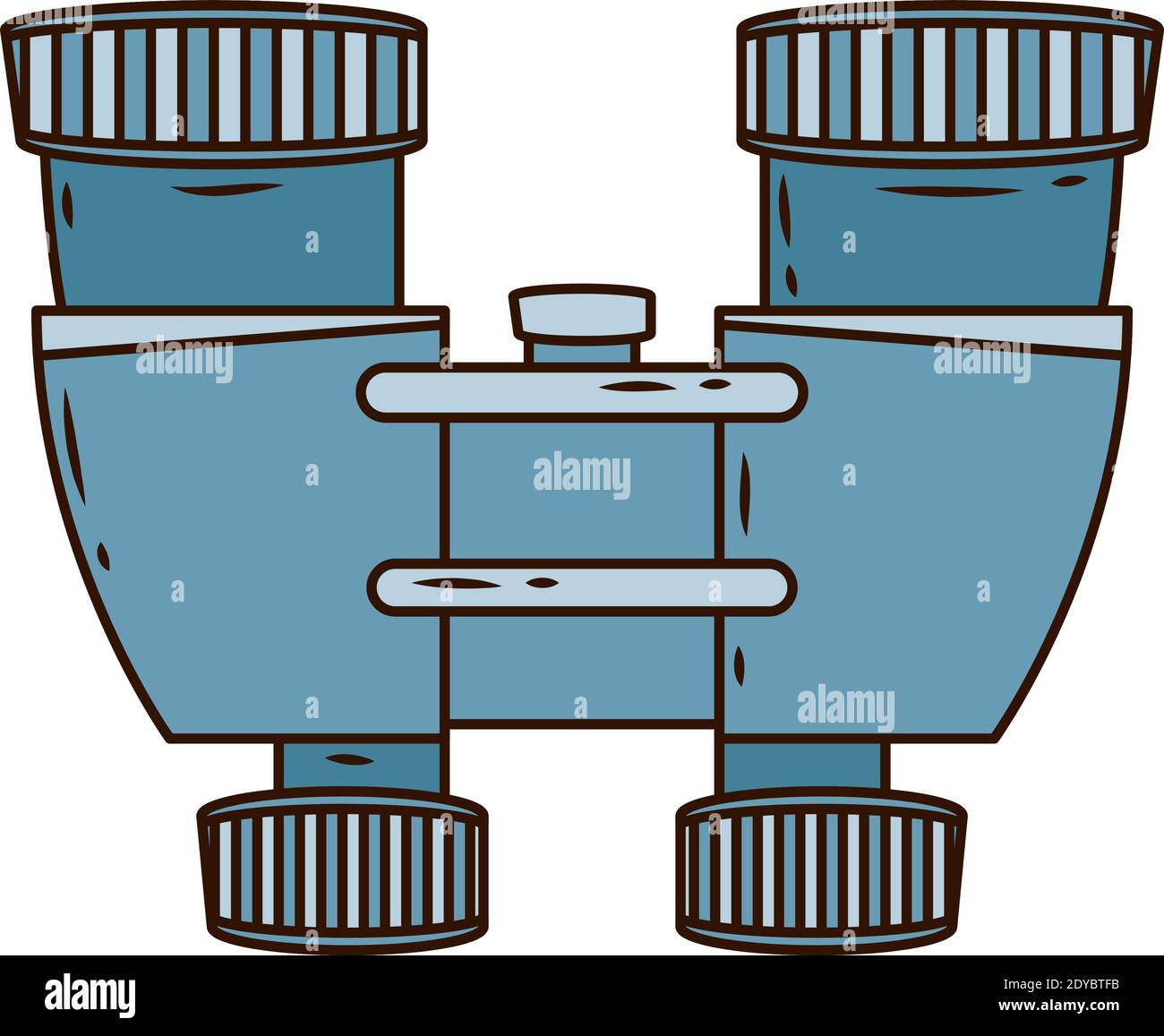 binoculars device line and fill style icon vector illustration design Stock Vector