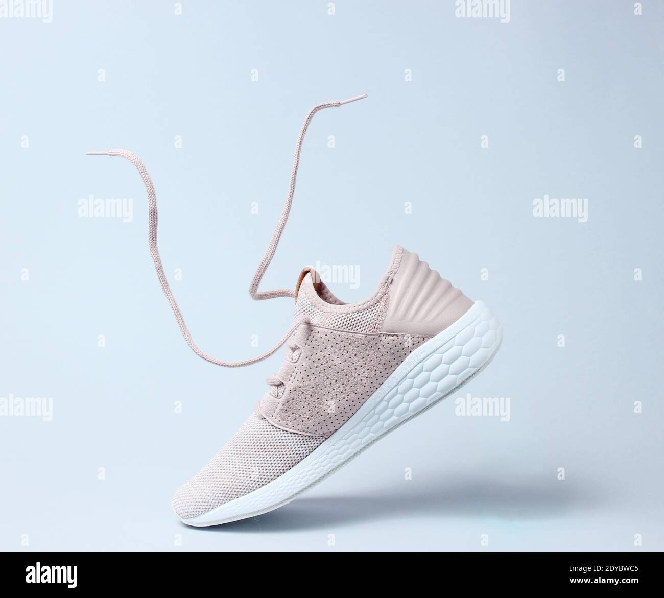 Running sports shoes with flying laces Stock Photo Alamy