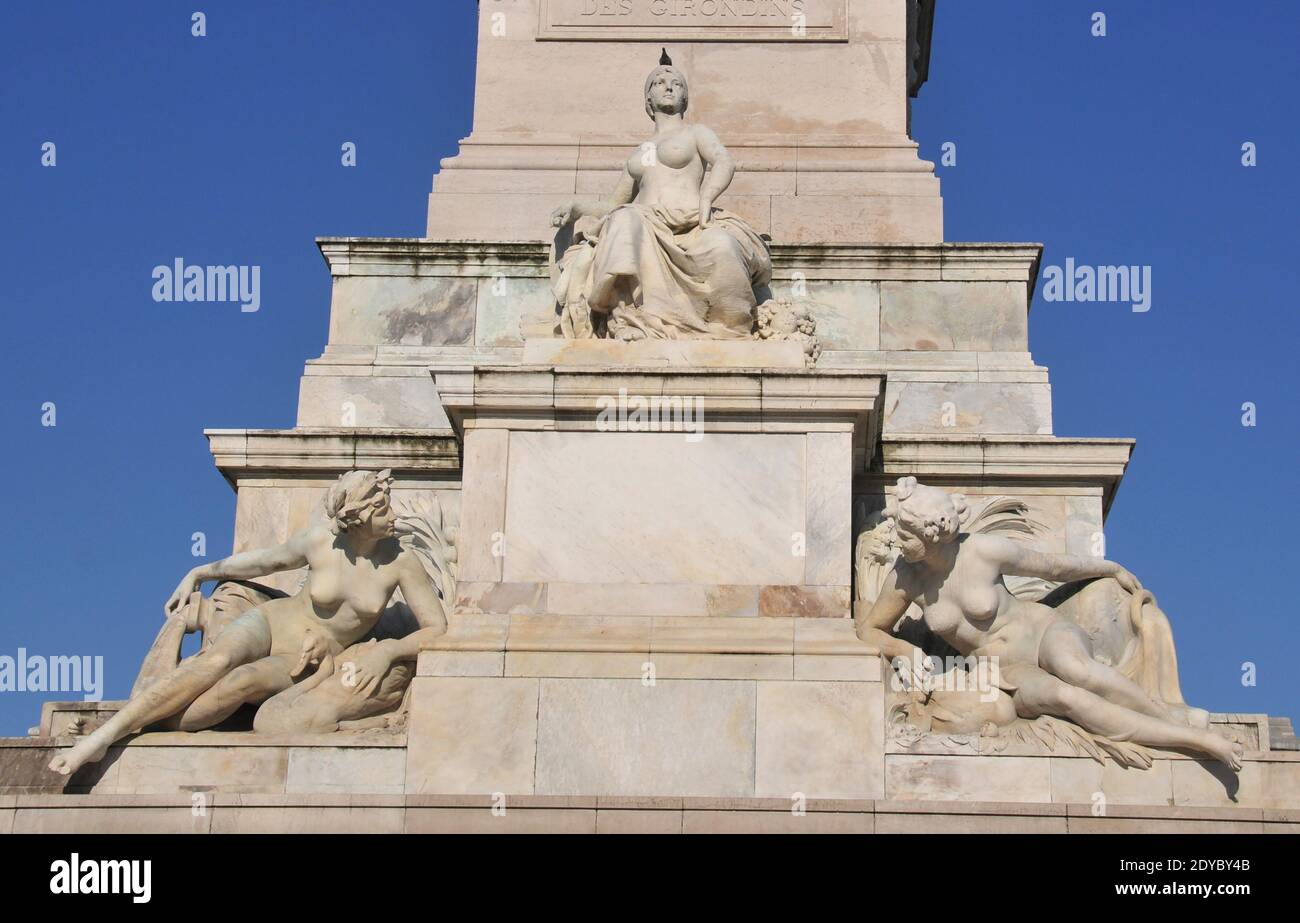The Monument aux Girondins, Esplanade des Quinconces, Bordeaux, Gironde, Nouvelle Aquitaine , France Stock Photo