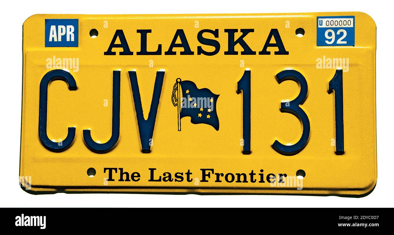 Alaska License Plate Stock Photo