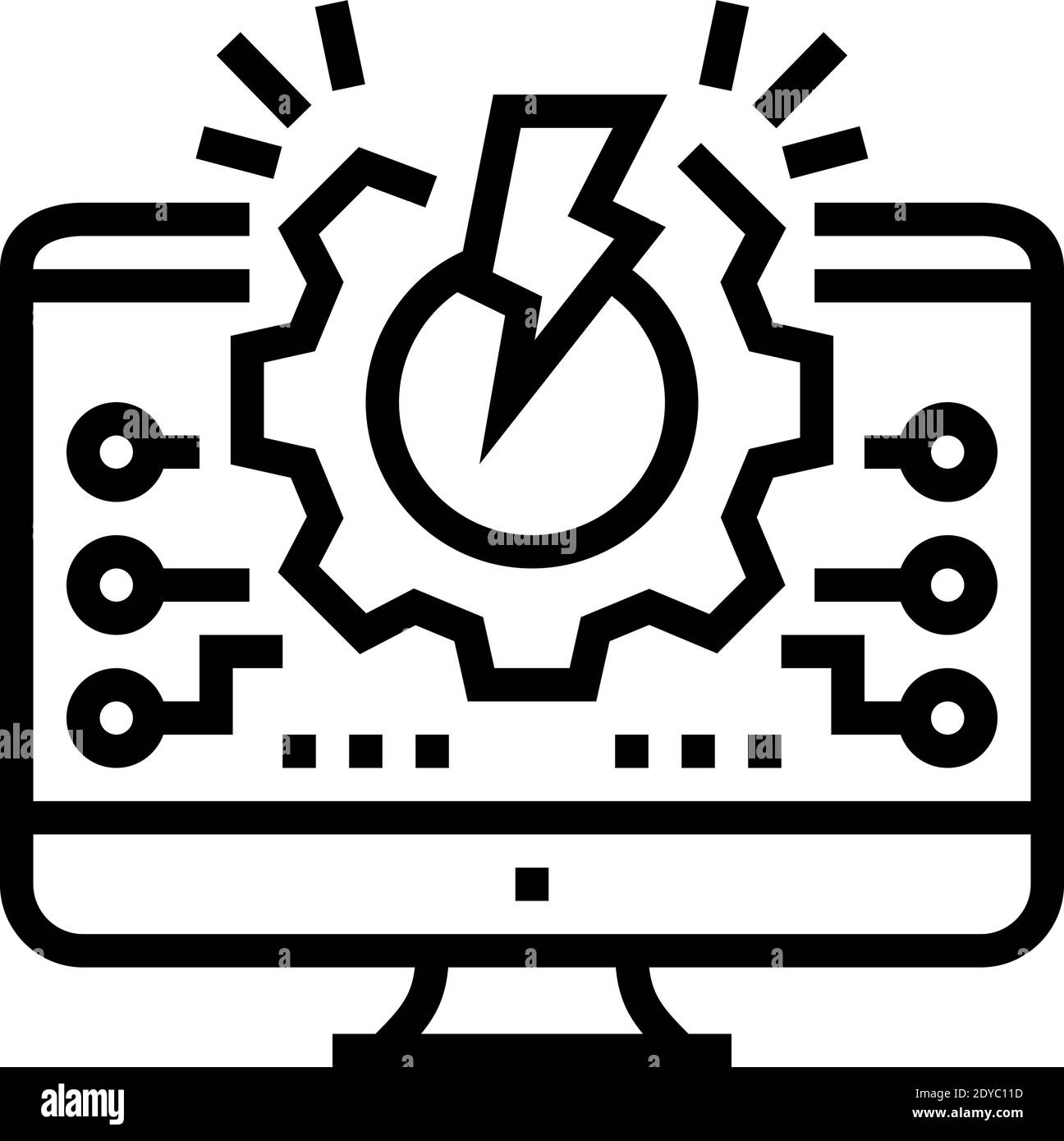 overload system line icon vector illustration Stock Vector Image & Art ...