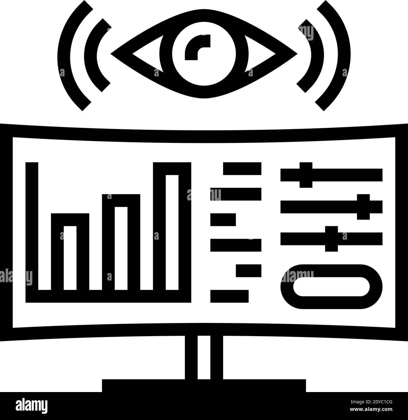 monitoring system line icon vector illustration Stock Vector Image ...