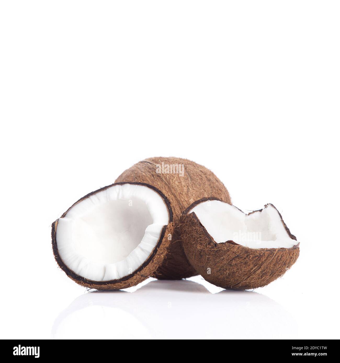 isolated coconuts on  white background. Stock Photo