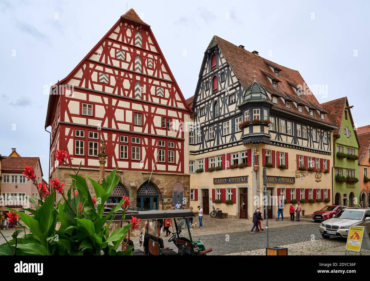 Two halftimbered houses at market square of the medieval town