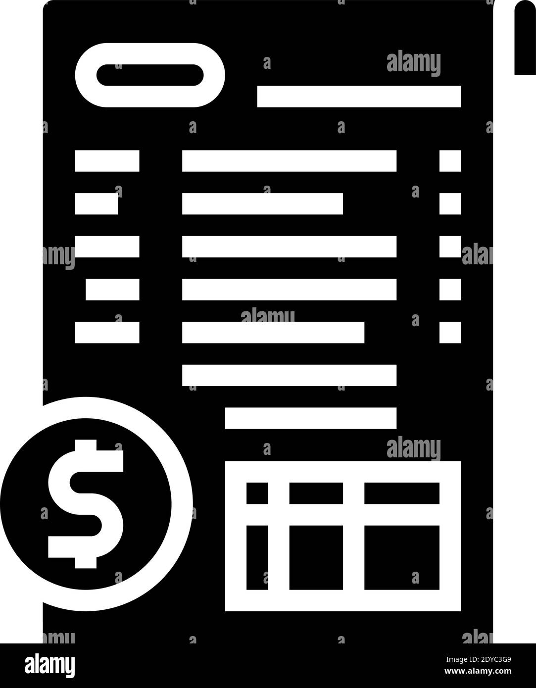 financial report glyph icon vector illustration Stock Vector Image ...