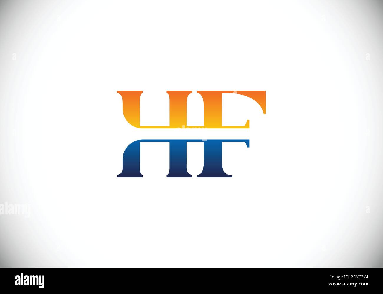 Initial Monogram Letter H F Logo Design Vector Template. H F Letter Logo Design Stock Vector